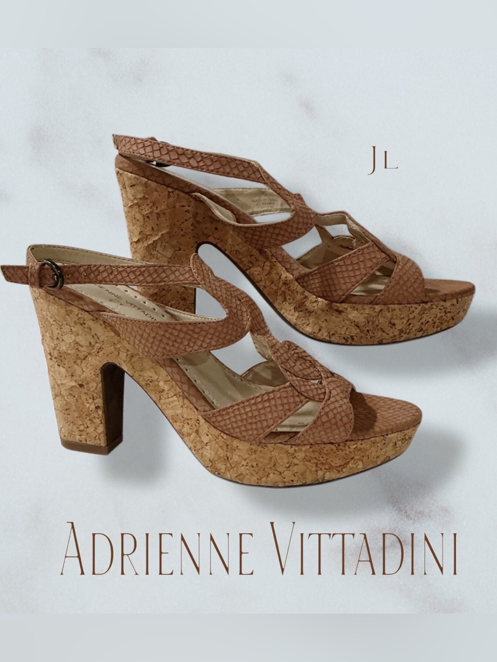 ADRIENNE VITTADINI‎ Strappy Heeled Sandals Size 7 1/2